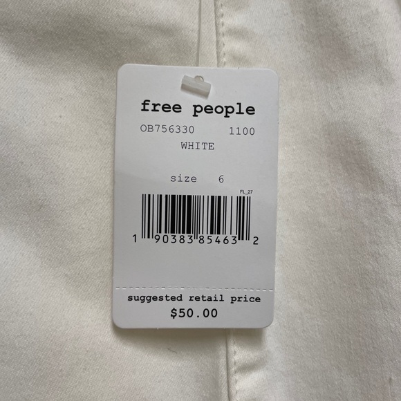 Free People White Denim Mini Skirt - Size 6 - Picture 4 of 6